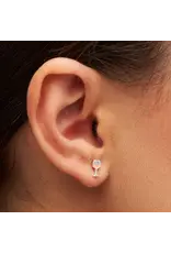 Lulu Copenhagen Oorbel Stud Rosé - Friday - Zilver - Single