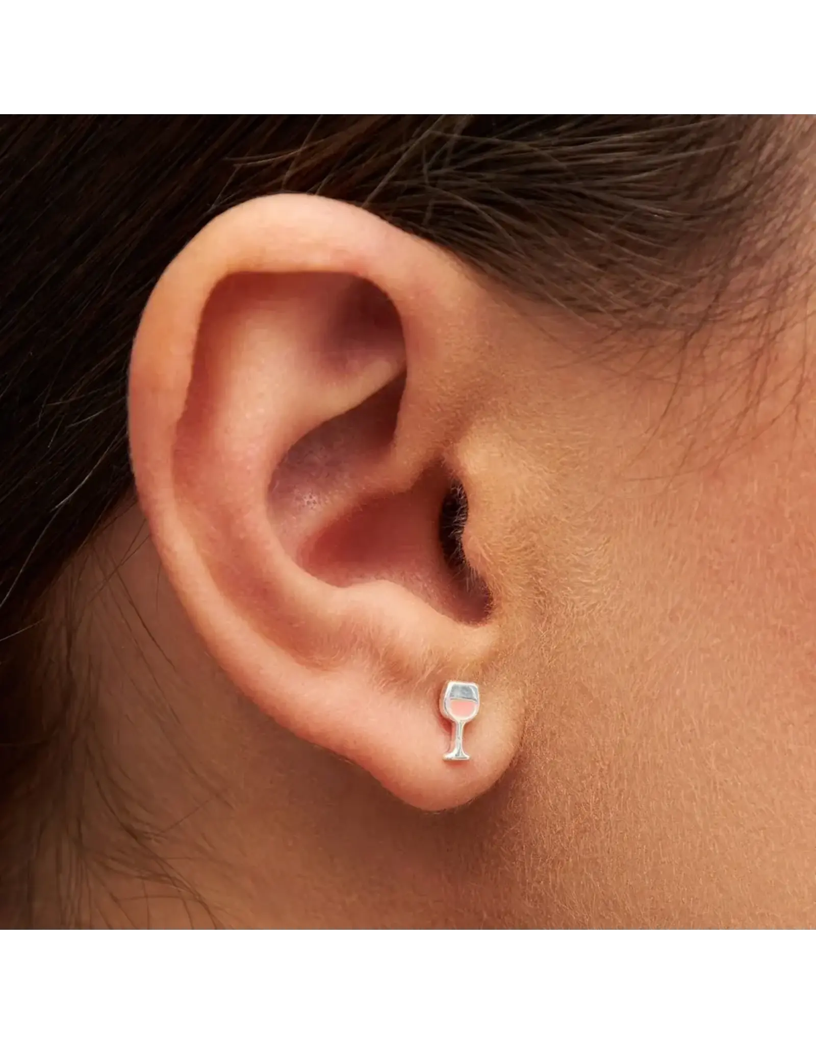 Lulu Copenhagen Oorbel Stud Rosé - Friday - Zilver - Single