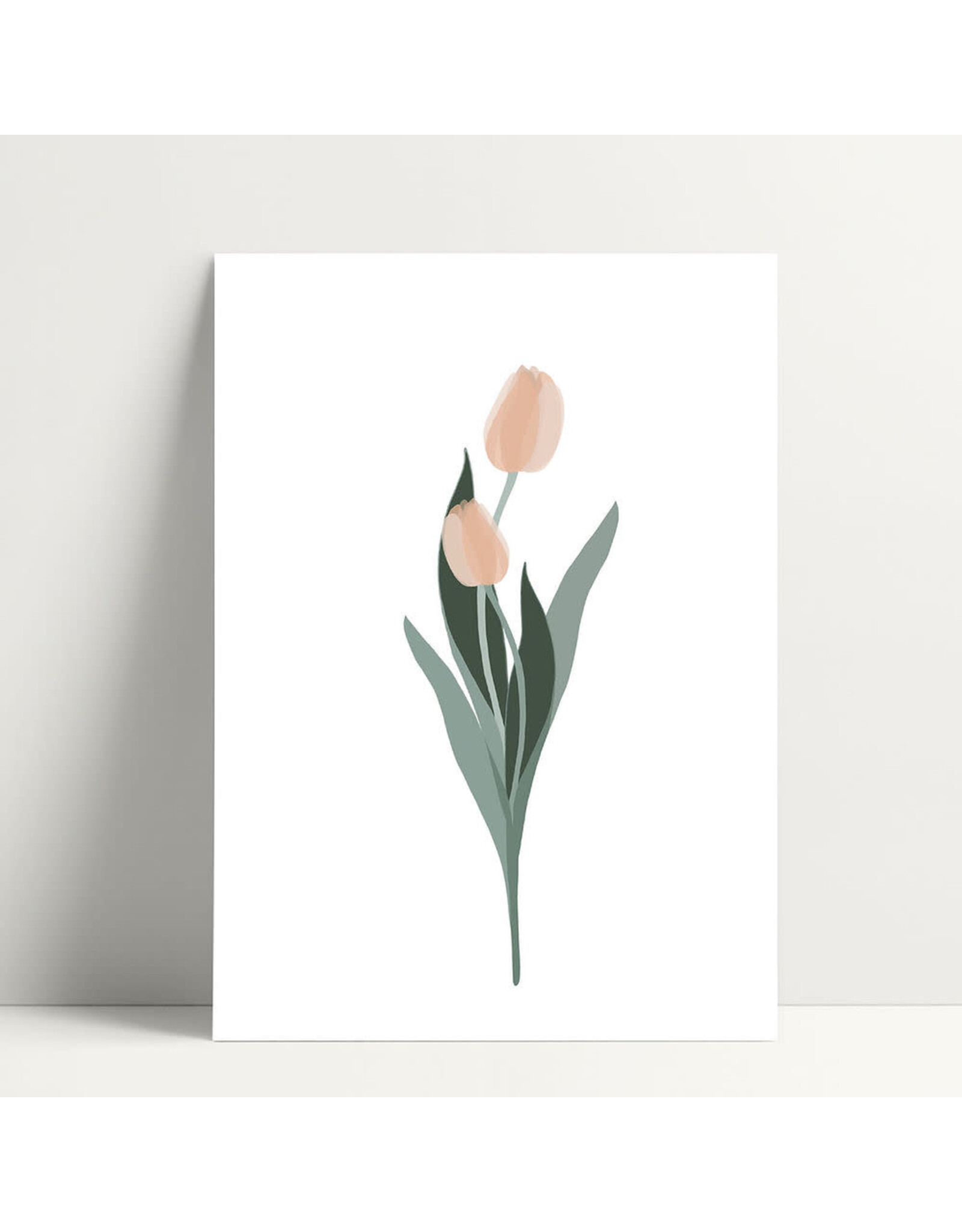 Poussière des rues Wenskaart - Peach Tulip - Postkaart + Envelop