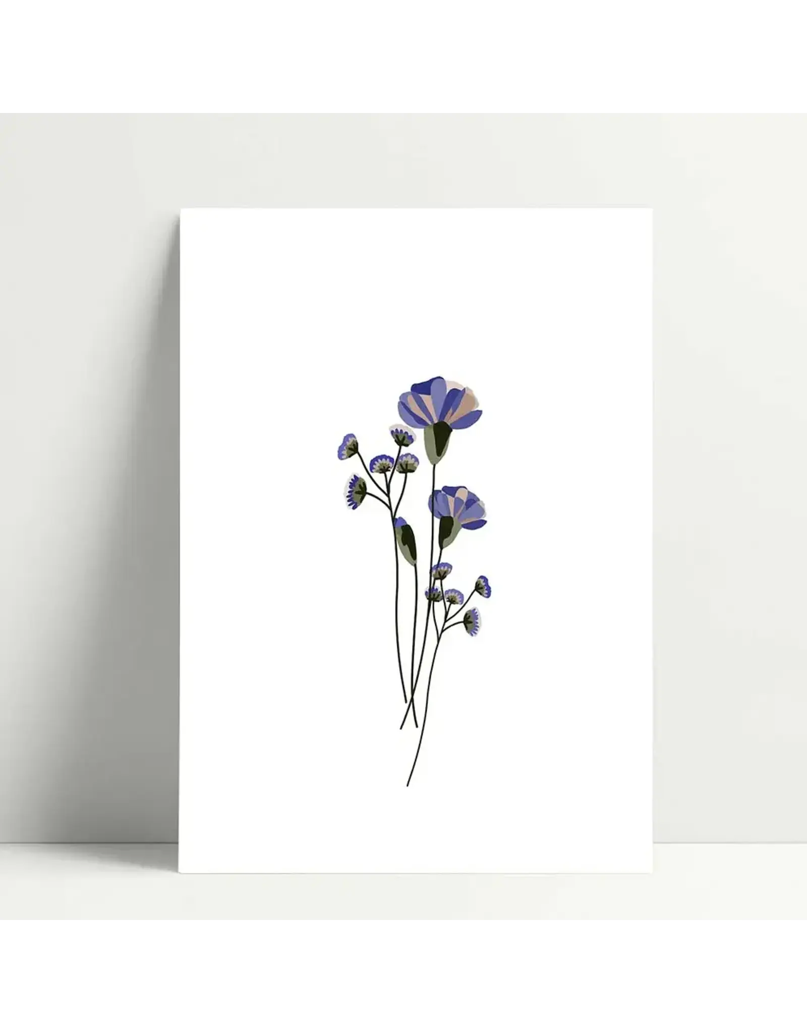 Poussière des rues Wenskaart - Blue Carnation - Postkaart + Envelop