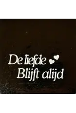 Yett Tegeltje - De liefde blijft altijd, Goud/Creme - 10x10