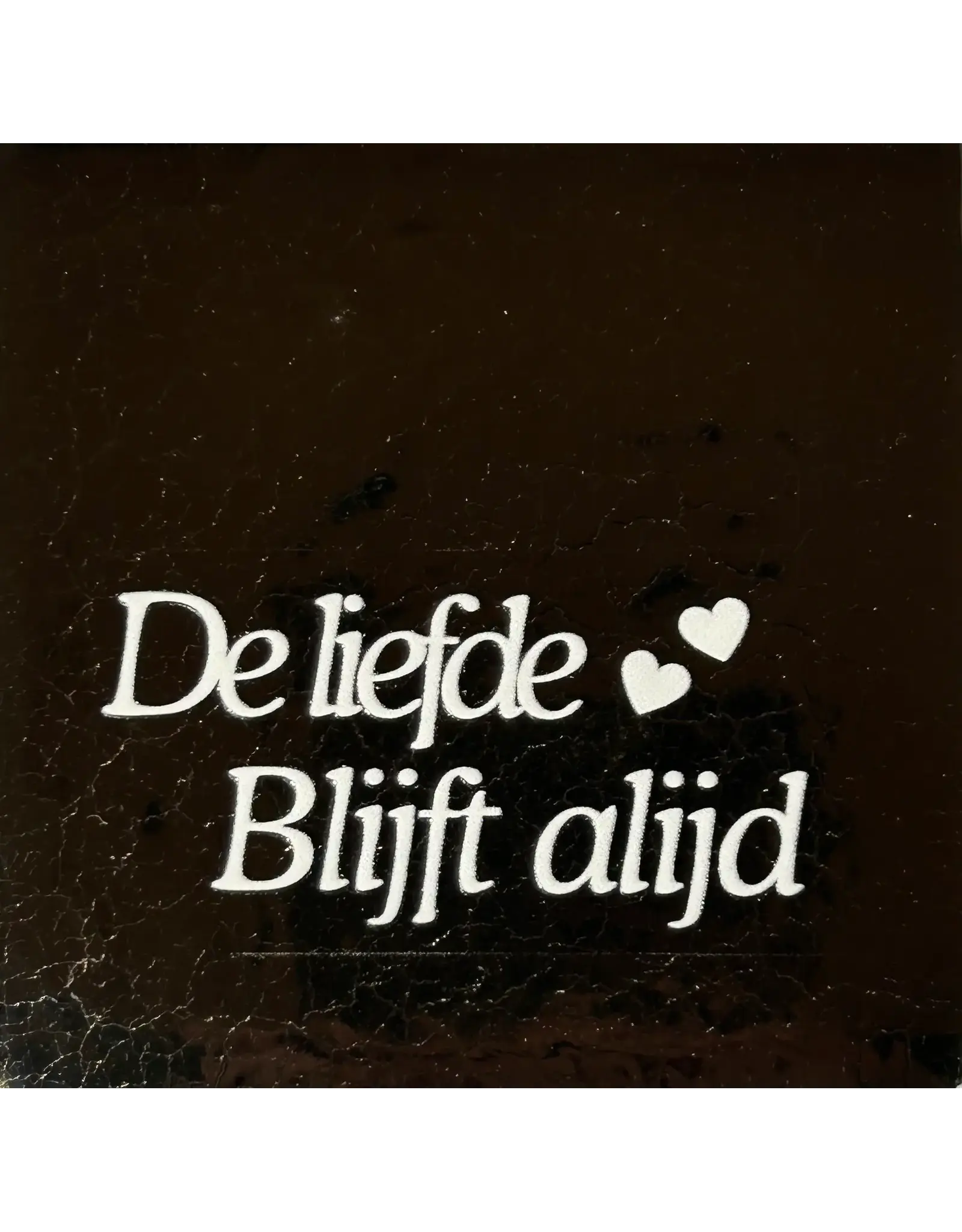 Yett Tegeltje - De liefde blijft altijd, Goud/Creme - 10x10