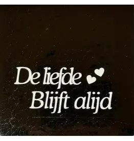 Yett Tegeltje - De liefde blijft altijd, Goud/Creme - 10x10