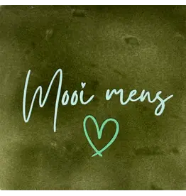 Yett Tegeltje - Mooi mens, Olijf/Lichtgroen - 10x10