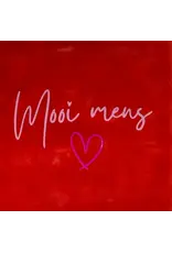 Yett Tegeltje - Mooi mens, Rood/Warmroze - 10x10