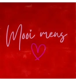 Yett Tegeltje - Mooi mens, Rood/Warmroze - 10x10