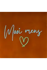 Yett Tegeltje - Mooi mens, Terra/Warmblauw - 10x10