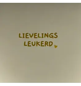 Yett Tegeltje - Lievelingsleukerd ,Creme/Goud - 10x10