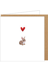Yon Wenskaart - Konijntje - Dubbele kaart + Envelop