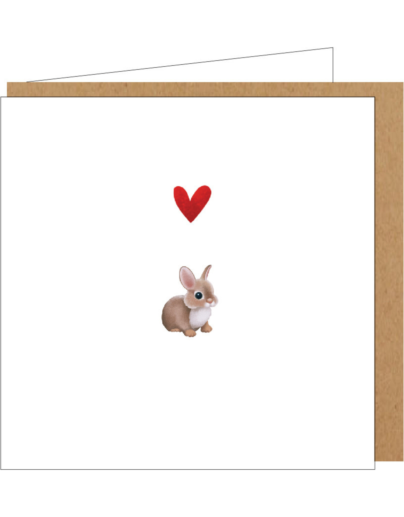 Yon Wenskaart - Konijntje - Dubbele kaart + Envelop