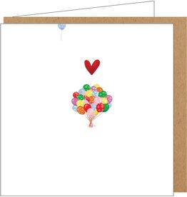 Yon Wenskaart - Ballonnen - Dubbele kaart + Envelop