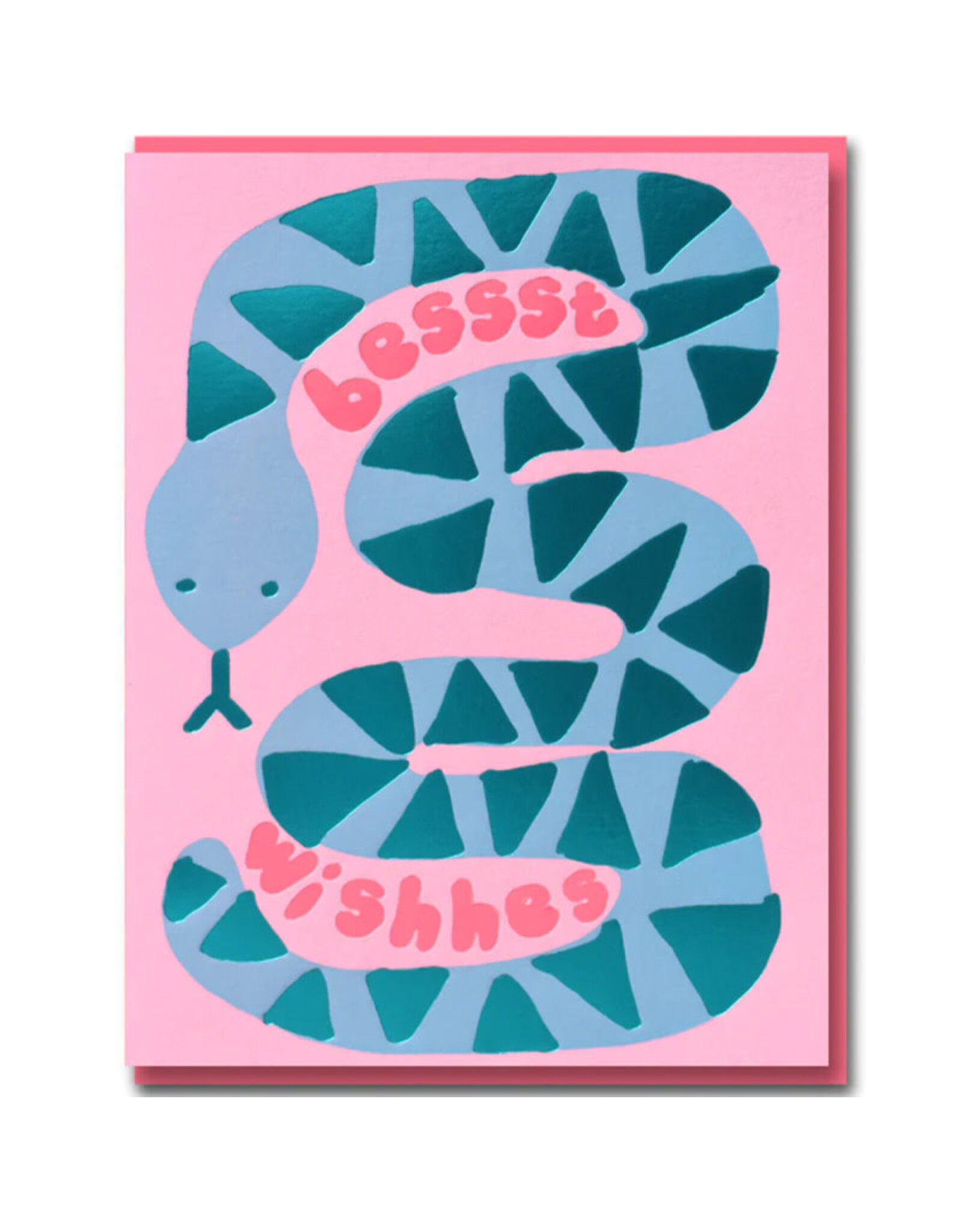 Joyful Wenskaart - Snake, Best wishes - Dubbele kaart + Envelop