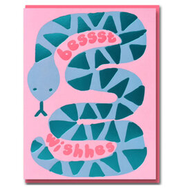 Joyful Wenskaart - Snake, Best wishes - Dubbele kaart + Envelop