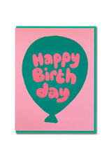 Joyful Wenskaart - Balloon, Happy Birthday - Dubbele kaart + Envelop