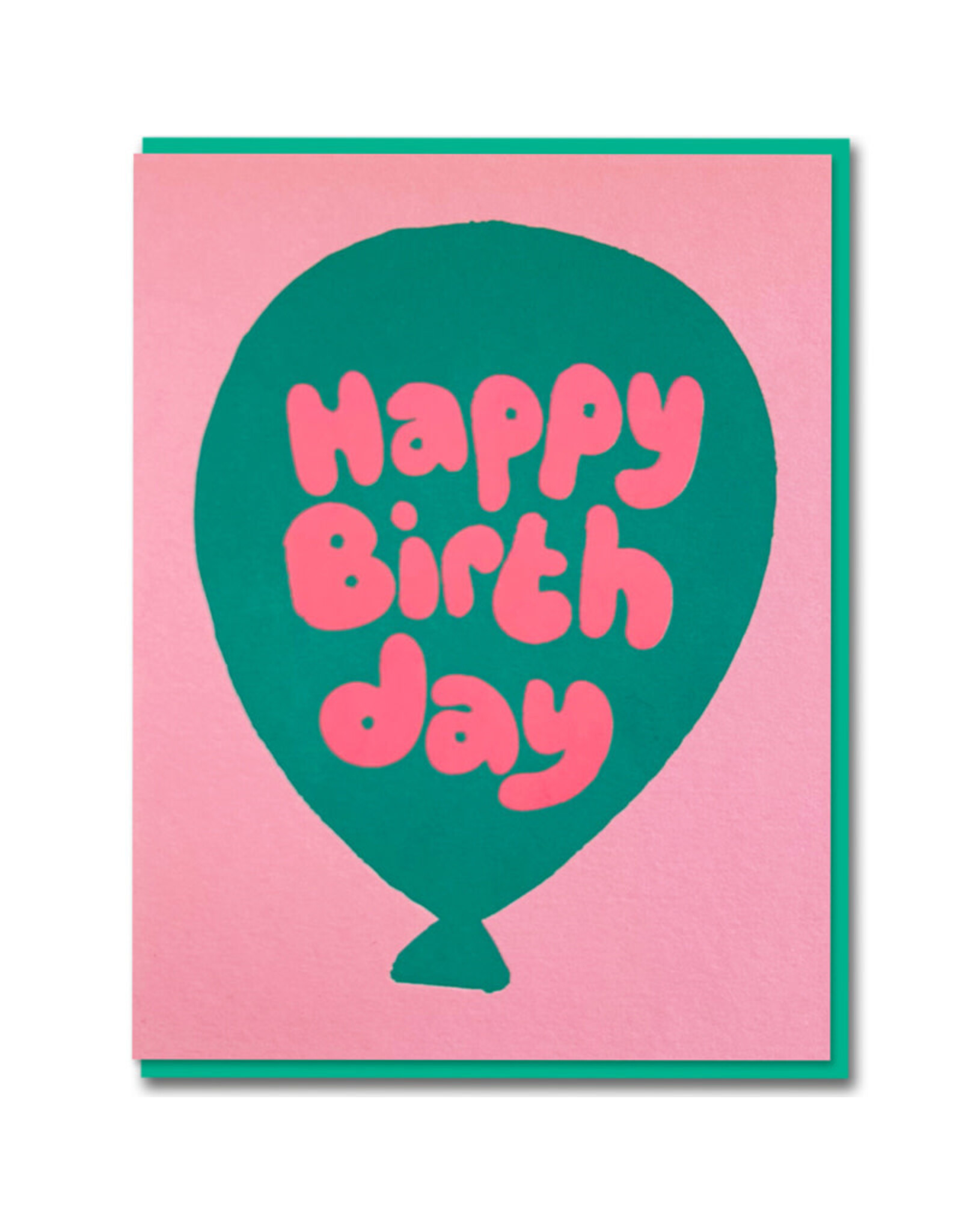 Joyful Wenskaart - Balloon, Happy Birthday - Dubbele kaart + Envelop