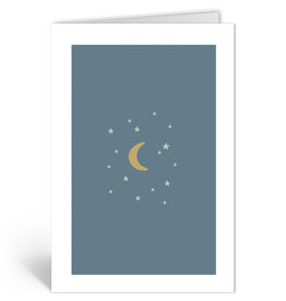 Deelneming Wenskaart - Maan en sterren - Dubbele kaart + Envelop