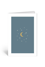 Deelneming Wenskaart - Maan en sterren - Dubbele kaart + Envelop