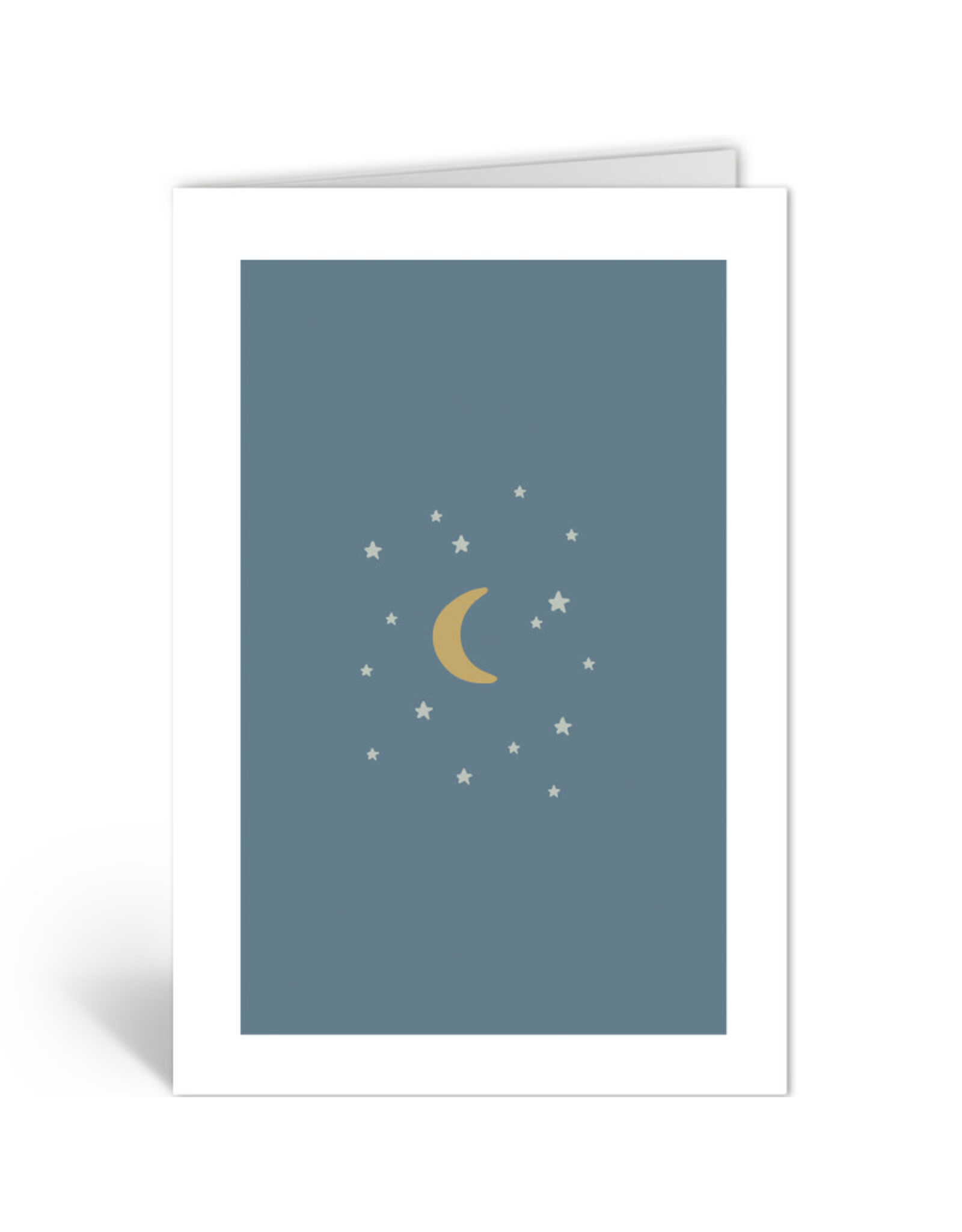 Deelneming Wenskaart - Maan en sterren - Dubbele kaart + Envelop