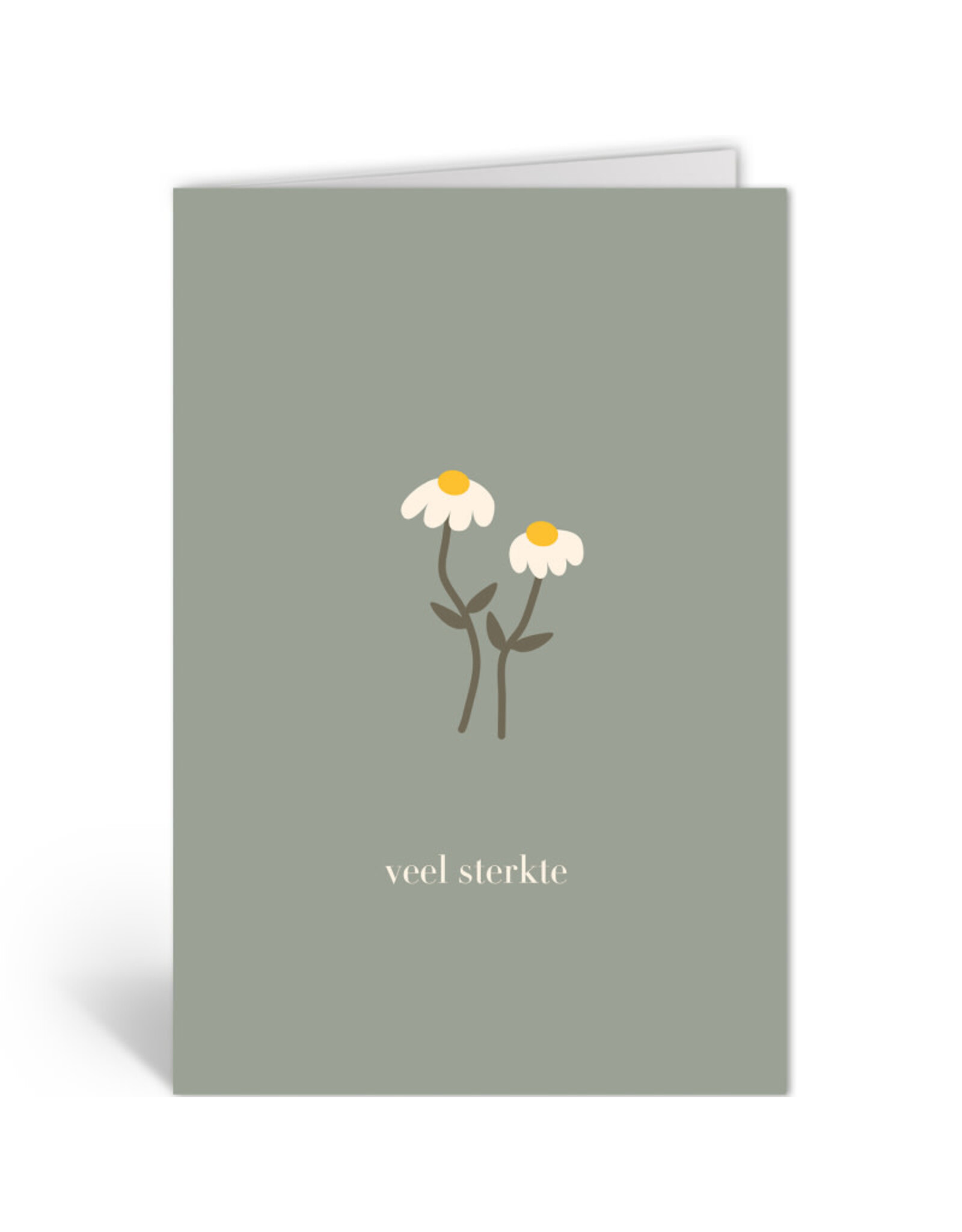 Deelneming Wenskaart - Margrietjes, Veel sterkte - Dubbele kaart + Envelop