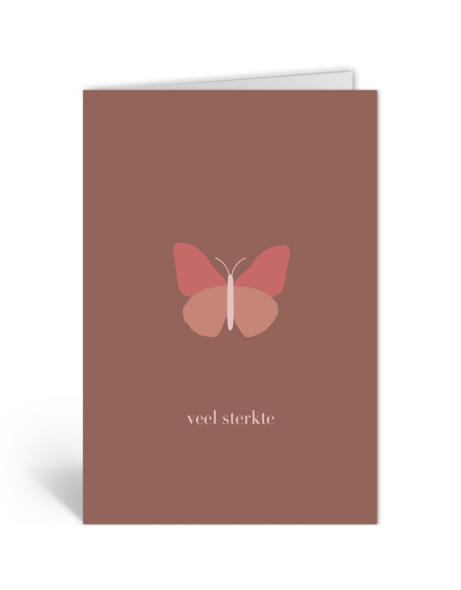 Deelneming Wenskaart - Vlinder, Veel sterkte - Dubbele kaart + Envelop