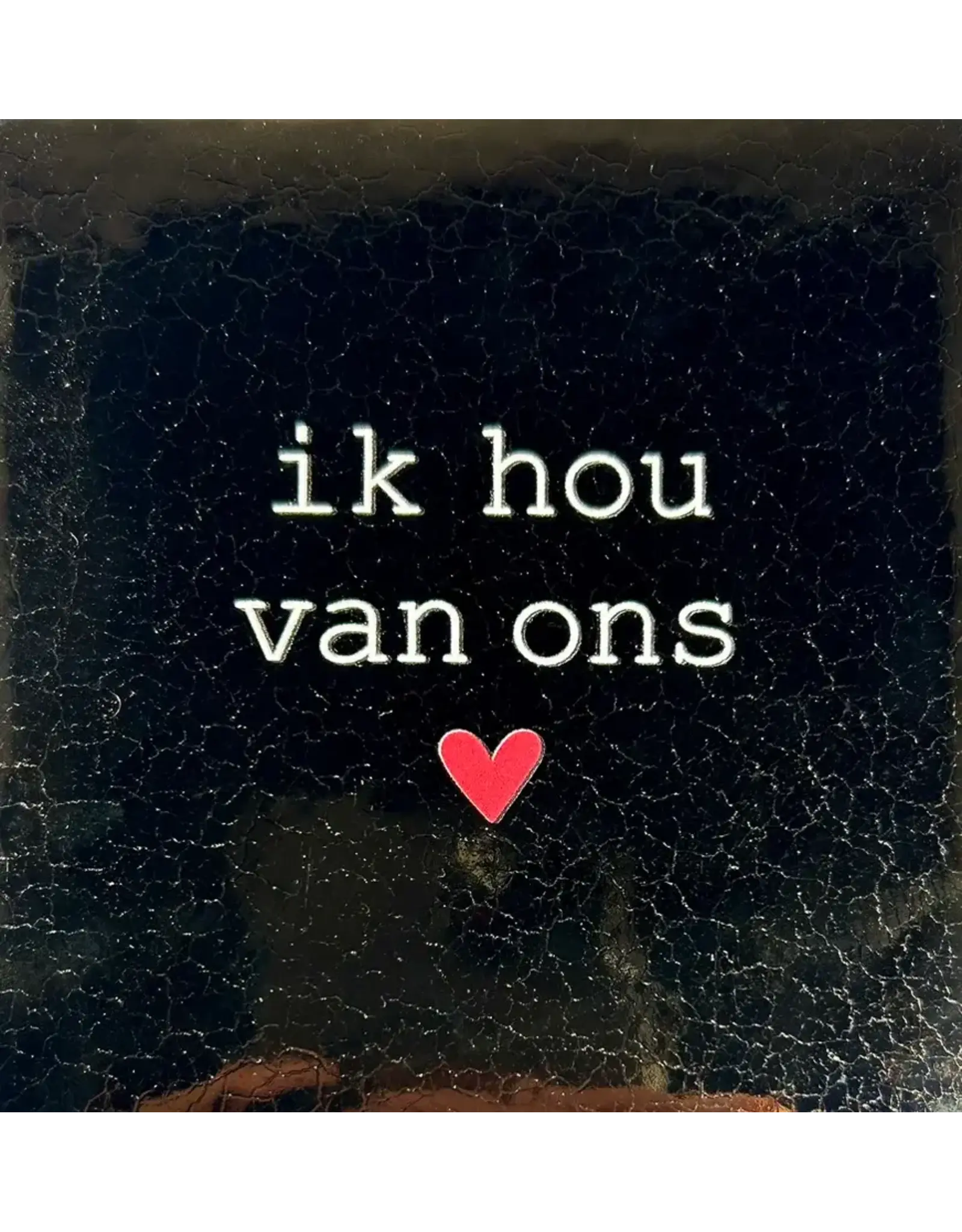 Yett Tegeltje - Ik hou van ons, Goud/Crème - 10x10