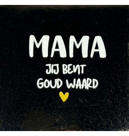 Yett Tegeltje - mama jij bent goud waard, Goud/Crémé - 10x10