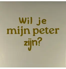 Yett Tegeltje - Wil je mijn peter zijn?, Créme/Goud - 10x10
