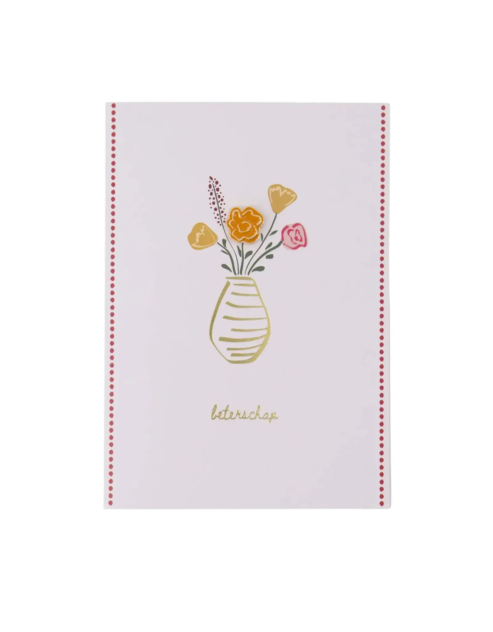 Zusss Wenskaart - Broche Beterschap - Dubbele kaart + Envelop