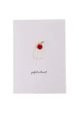 Zusss Wenskaart - Broche Gefelicitaart - Dubbele kaart + Envelop