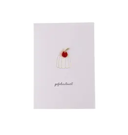 Zusss Wenskaart - Broche Gefelicitaart - Dubbele kaart + Envelop