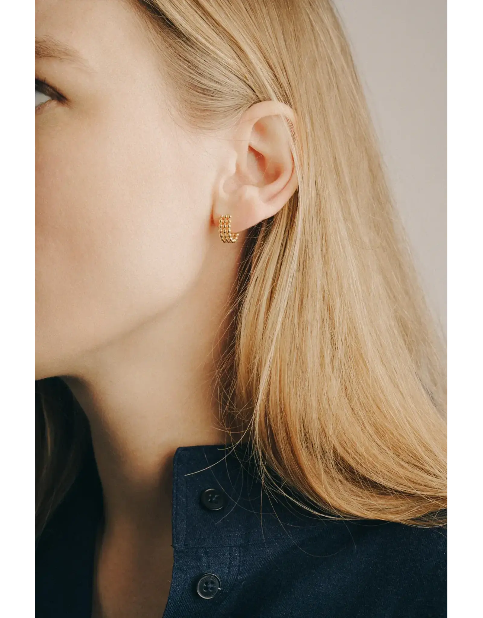 Studio MHL Oorbel MHL - Dotted Hoop - Zilver925