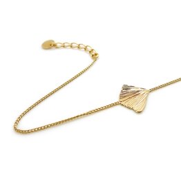 Nadja Carlotti Armband Ginkgo, Klein Blad- Messing Verguld