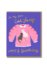 Carolyn Suzuki Goods Wenskaart - Cat lady - Dubbele kaart + Envelop