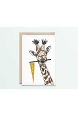Kathings Wenskaart - Giraffe Hooray - Dubbele kaart + Envelope