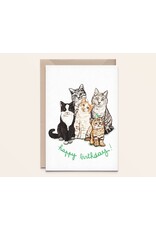 Kathings Wenskaart - Cat group - Dubbele kaart + Envelop