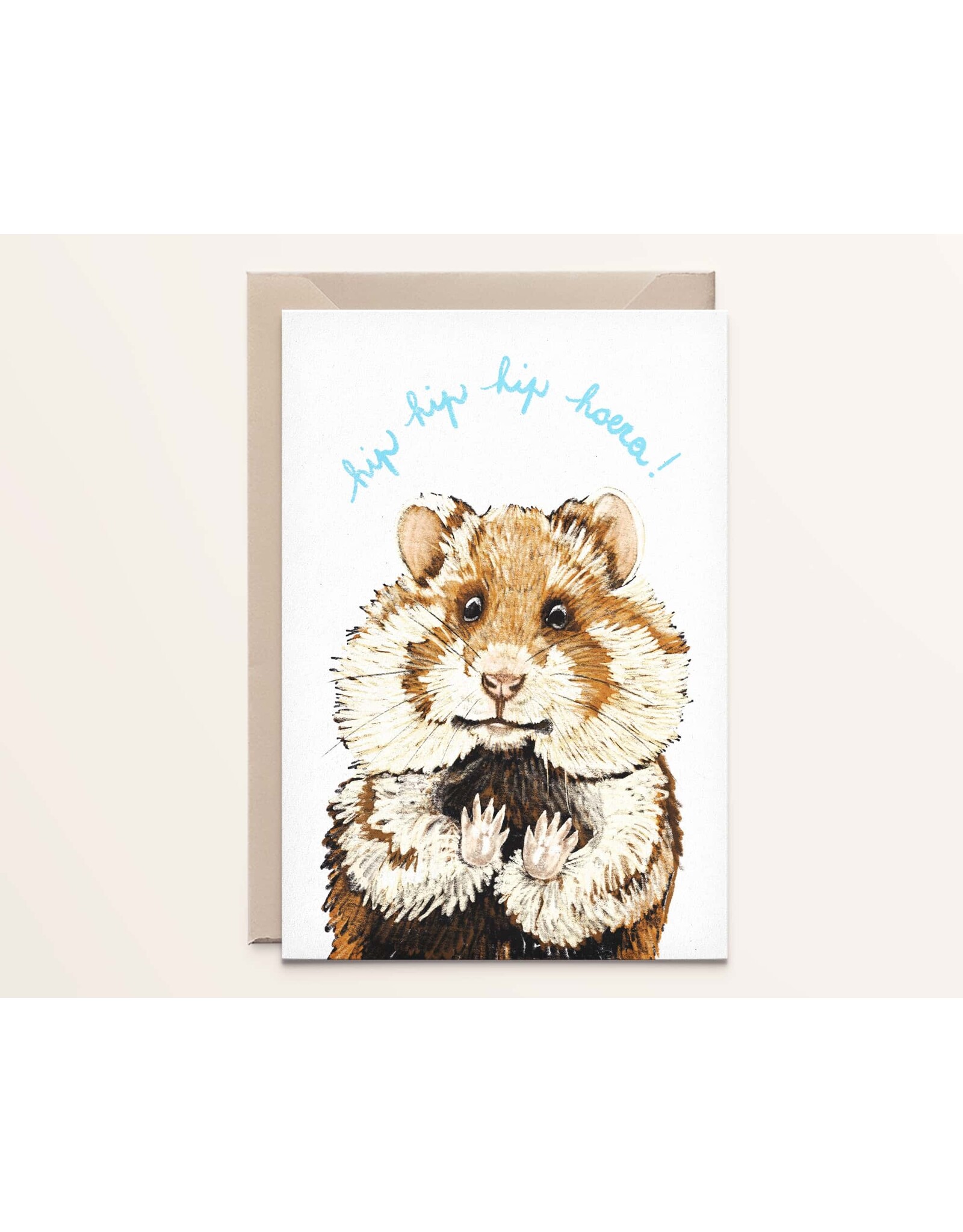 Kathings Wenskaart - Hamster Big - Dubbele kaart + Envelop