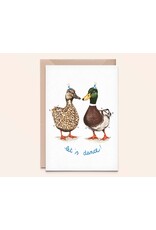 Kathings Wenskaart - Ducks, Let's dance - Dubbele kaart + Envelope