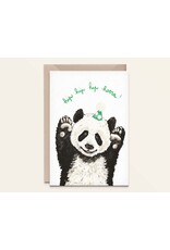 Kathings Wenskaart - Panda Hoera - Dubbele kaart + Envelop