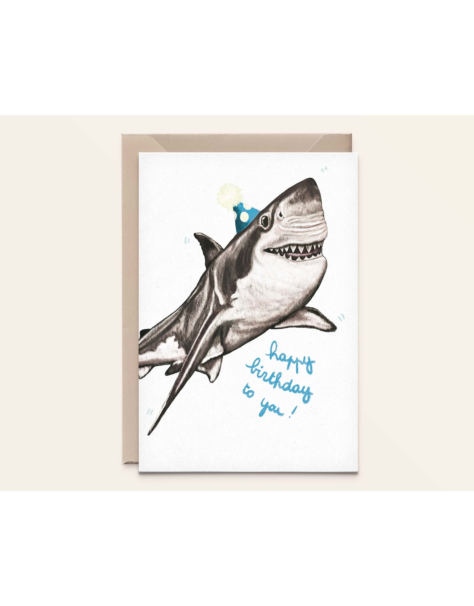 Kathings Wenskaart - Haai - Dubbele kaart + Envelop