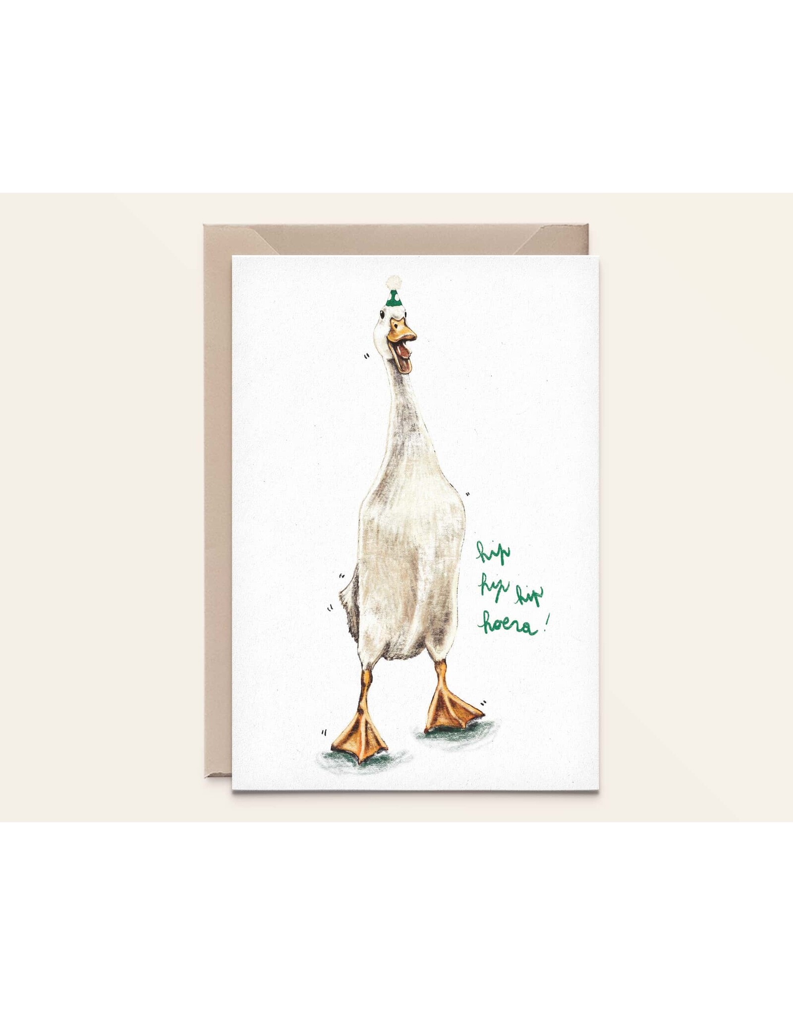 Kathings Wenskaart - Loopeend - Dubbele kaart + Envelop