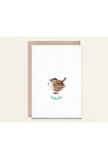 Kathings Wenskaart - Winterkoninkje bedankt - Dubbele kaart + Envelop