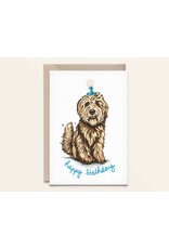 Kathings Wenskaart - Labradoodle - Dubbele kaart + Envelop