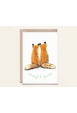 Kathings Wenskaart - Foxes, Always&Forever - Dubbele kaart + Envelop