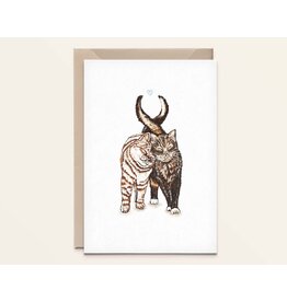 Kathings Wenskaart - Cat love - Dubbele kaart + Envelop