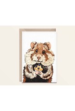 Kathings Wenskaart - Hamster cupcake - Dubbele kaart + Envelop