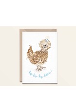 Kathings Wenskaart - Padua kip, hip hip hip! - Dubbele kaart + Envelop