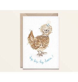 Kathings Wenskaart - Padua kip, hip hip hip! - Dubbele kaart + Envelop