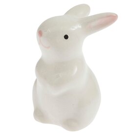 Rico Design Mini Konijntje Links, Wit - 4,8x2,8x3,8 cm