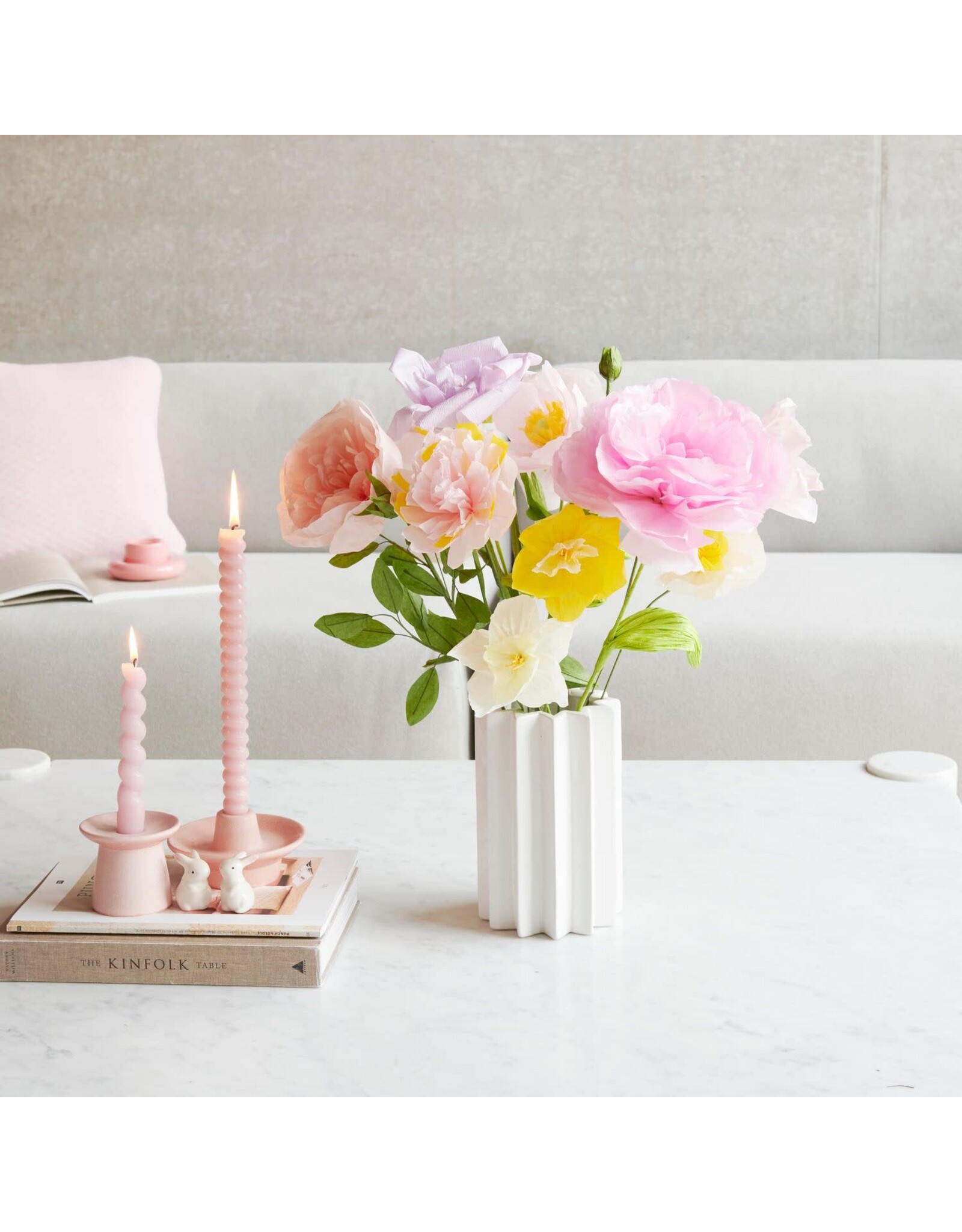 Rico Design Mini Konijntje Links, Wit - 4,8x2,8x3,8 cm