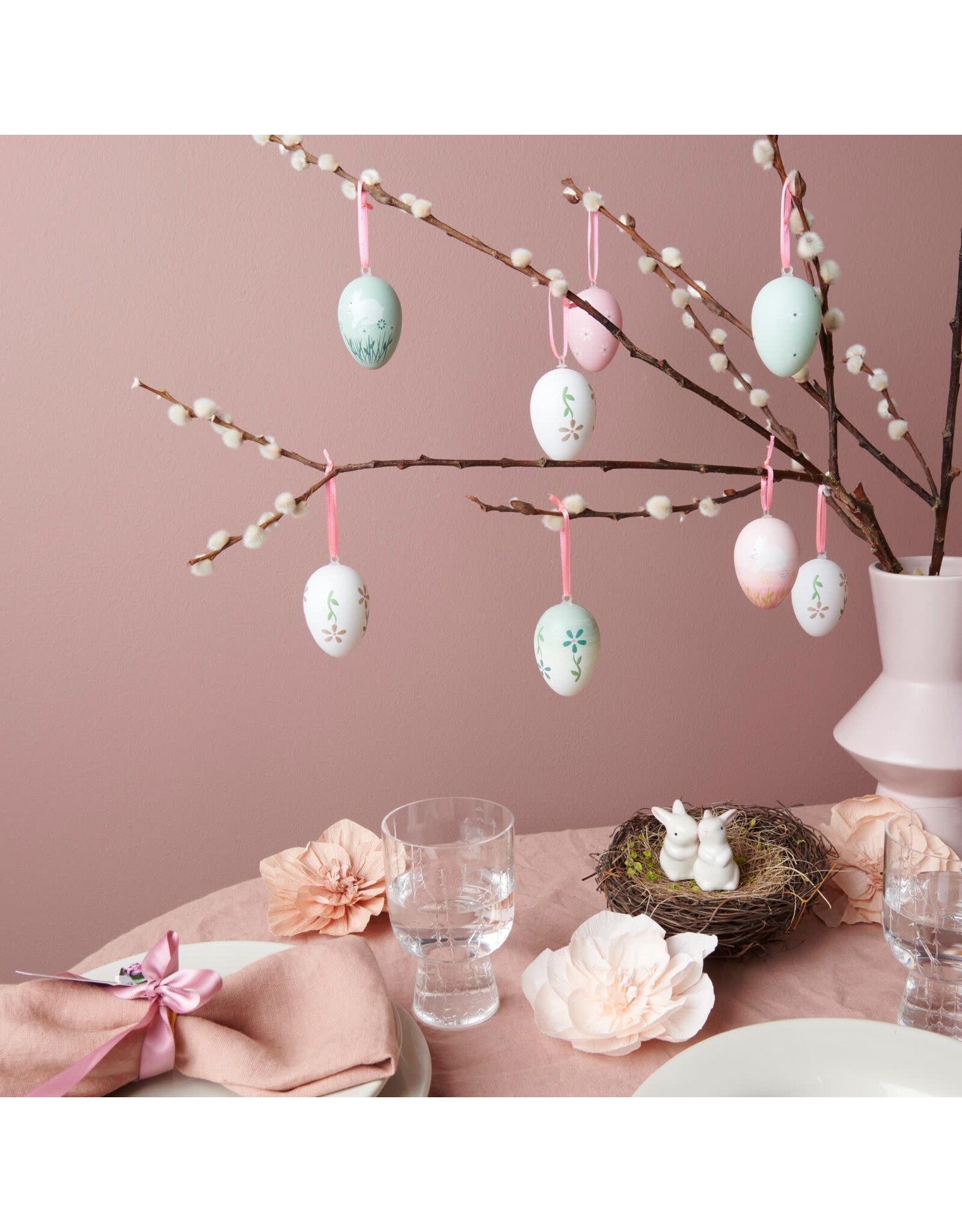 Rico Design Mini Konijntje Links, Wit - 4,8x2,8x3,8 cm